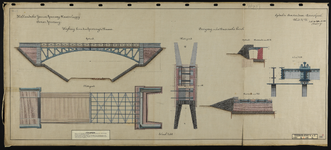 859447 Opstanden, plattegronden, doorsnede en detail van het viaduct in de Amsterdamsestraatweg te Baarn over de ...